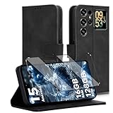 XueqinHu Coque et Verre tremp� Compatible with Oukitel C62 / C62 Pro Coque de Protection �tui Housse prot�ge �cran Antichoc [Housse en Cuir PU Premium] [Etui � Rabat] [Pochette de Portefeuille],Noir