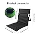 BEAHING Folding Beach Chair Breathable Stable Portable Beach Chair with Sponge Filling & Mesh Pocket Lightweight Soft Sturdy Folding Floor Chair for Barbecues, Hiking, (Black), Beach Lounge Chair
