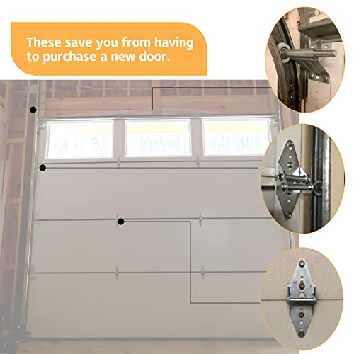 Lajiaoz Garage Door Hinge Roller Bracket/Track Kit/Wire Rollers Green Hinges Sytems Roll Up Door Spings(16 X 8" Height Double Garage Doors) #TOP5