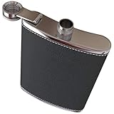 * Envuelto en elegante cuero negro de alta calidad, que le da un agarre firme mientras bebe de él o lo llevas de su bolsillo o traje. Una petaca de lujo para bodas, camping, pesca, caza, festivales, conciertos y mucho más.