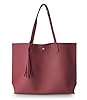 Sac à main minimaliste en similicuir grainé pour femme, rouge foncé, Medium #1