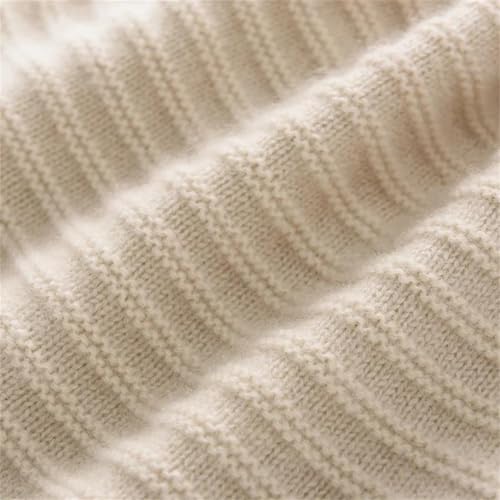 Kaszmirowa dzianinowa czapka beanie ciepła czapka unisex - gruby prążkowany styl zimowy