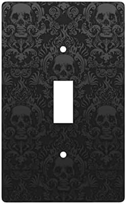 TXFREEMAN gothic wallpaper skull Print Wall Plate, Single Toggle Light Switch Cover Wall Plates 1-Gang Decorative Faceplate for Bedroom Living Room Home Kitchen Decorate 4.50" x 2.76"