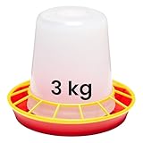 Garronda Mangeoire Poule Antinuisible 3 kg – Distributeur de Graines Volaille avec Couvercle et Poignée – Mangeoire Élevage pour Poules et Poussins – GD-0151