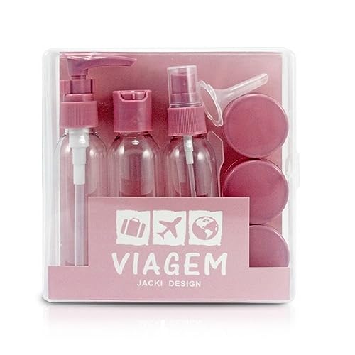 Kit de Frascos para Viagem 9 Peças Cosméticos Jacki Design Cor:Preto