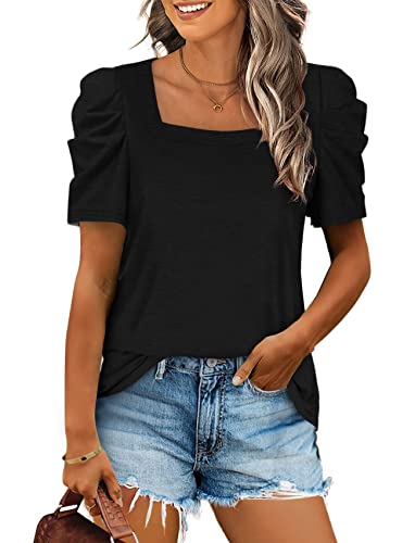 Cute Summer Tops For Women Casual Black Shirts Loose Fit Oversized T Shirts Xxl #TOP13