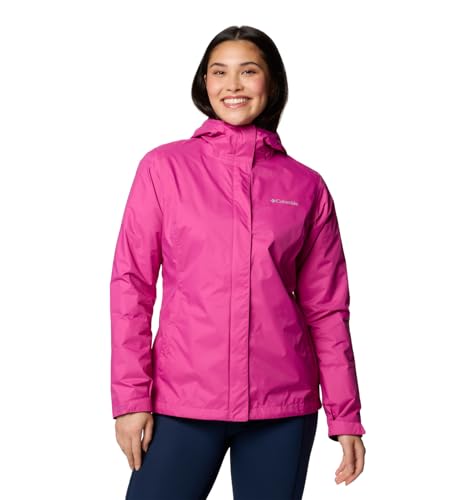 Columbia Women's Arcadia II Waterproof Rain Jacket, Fuchsia, Medium