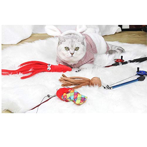 Brinquedo de vara de gato criativo engraçado de pelúcia brinquedo de gato interativo colorido e flex