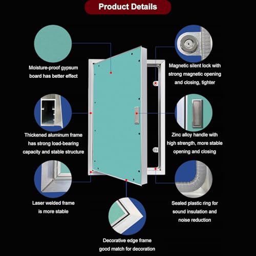 Panel de acceso para paneles de yeso resistente con puerta oculta 5