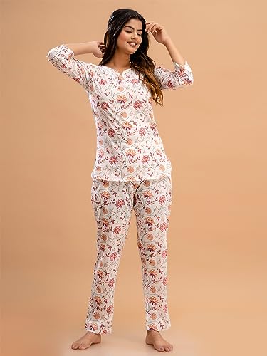 Image of feranoid Women Full Sleeves Cotton Nightsuits