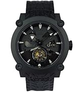 LONGIO X-Racer Tourbillon Luxury Watch for Men, 48mm Titanium Case, Black PVD Coating, Mechanical...