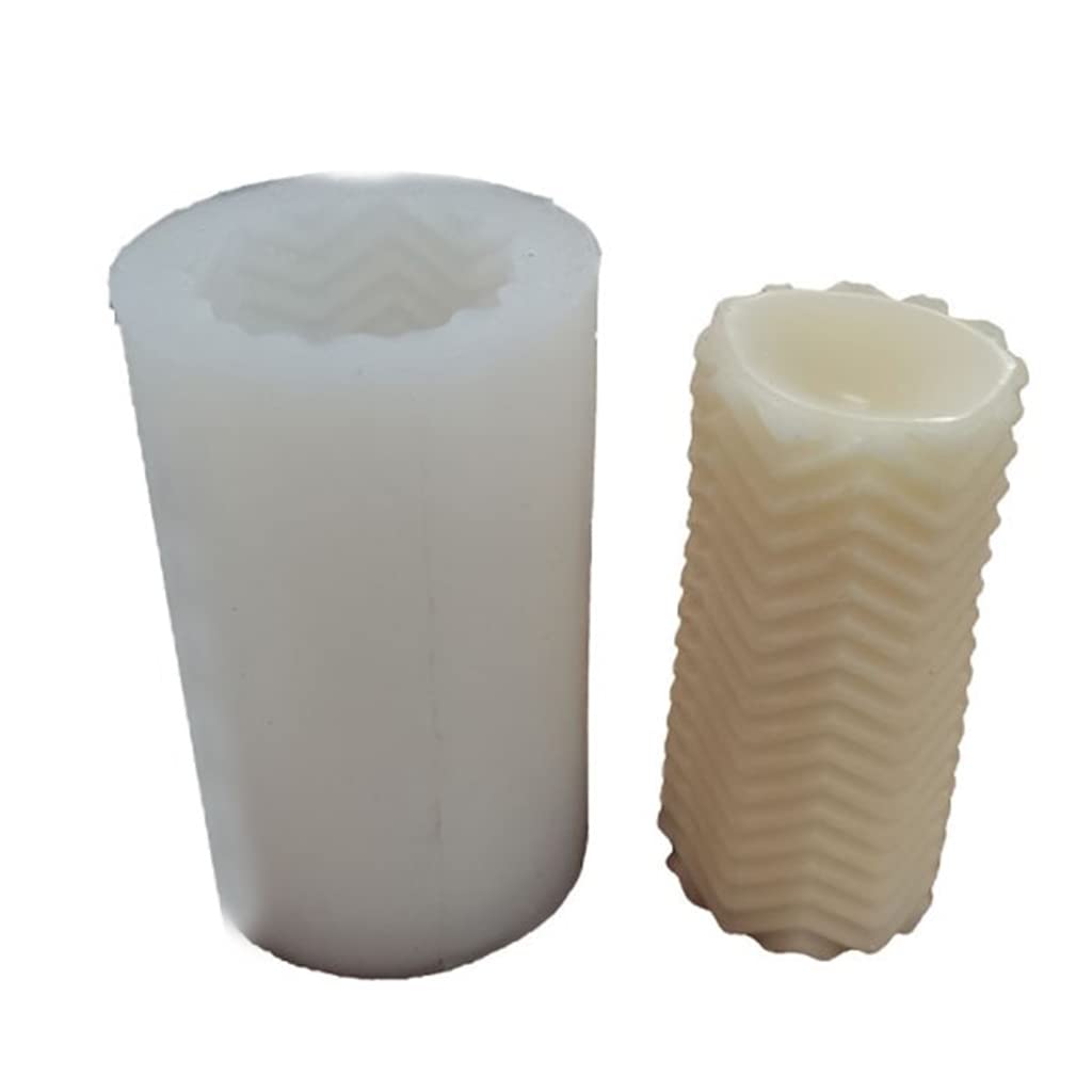 Tsophreniq 3D Cylindrical Silicone Classical Striped Roman Pillar Design Irregular Shape Crystal Epoxy Production Mold Silicone Column Molds for Soap