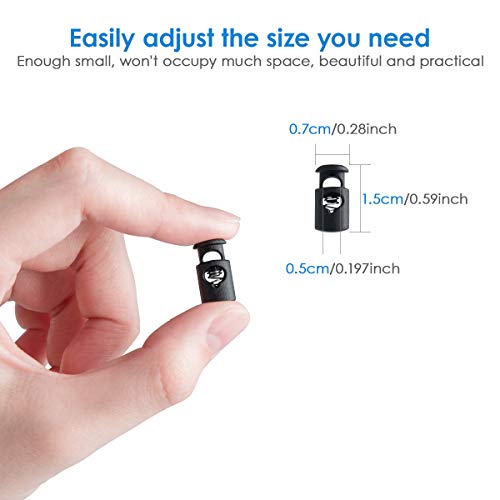 100 Pcs Cord Locks, Elastic-Plastic Spring Stopper Buckles Toggles For Drawstrings, Mask, Adjustable Lanyard (White) #TOP2