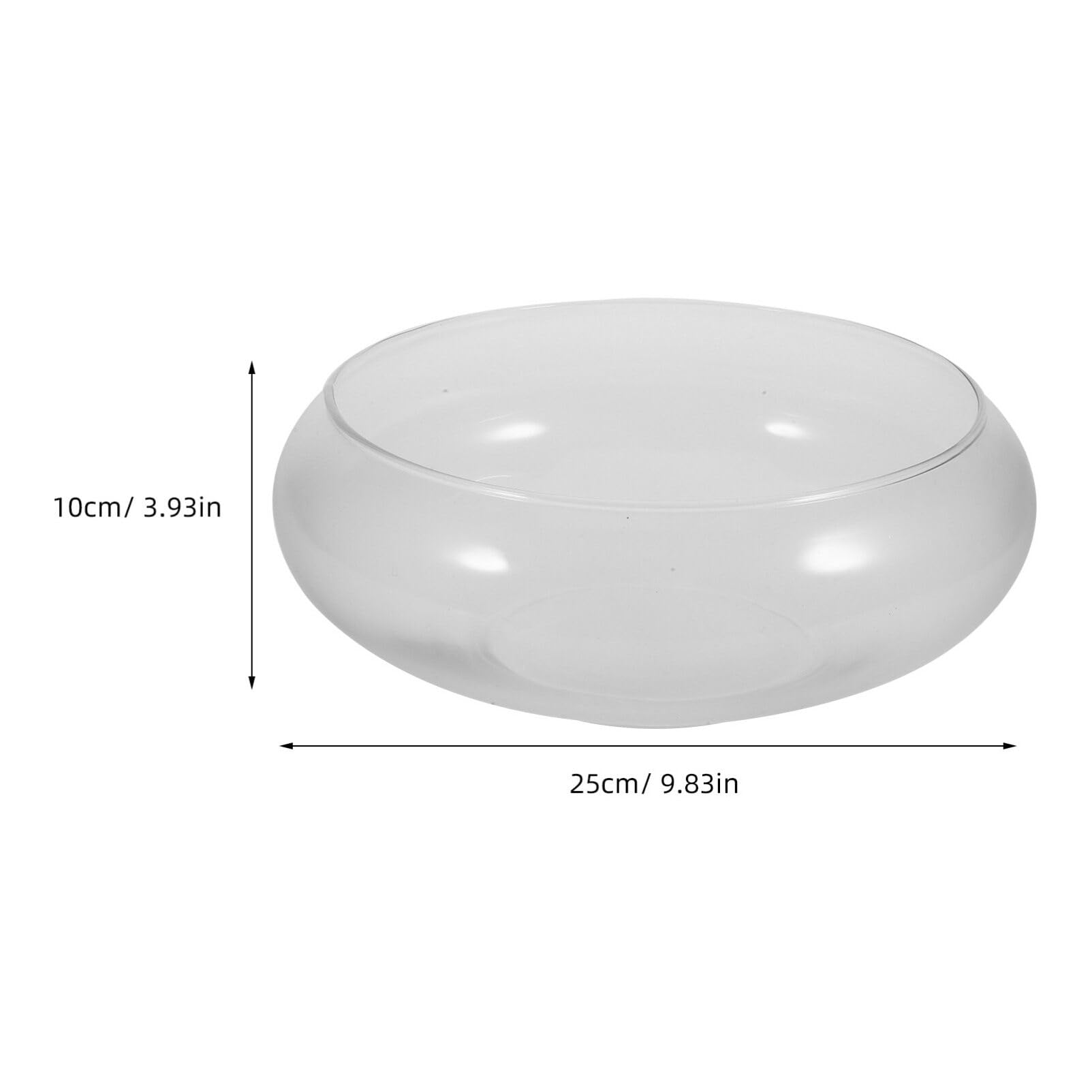 Hanabass Pecera De Cristal Transparente De 9.84 Pulgadas Acuario Redondo PequeñO para Peces Betta Y Plantas HidropóNicas JarróN De Boca Ancha para Escritorio DecoracióN De Hogar Oficina