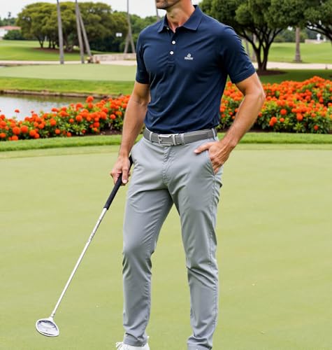 Founders & C Mens Ratchet Belt Leather Click 1 1/4" with Slide Buckle, Casual Dress Belt Adjustable3