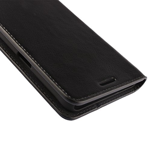Galaxy Note 5 Case, Jaorty Genuine Leather Folio Flip Wallet Case Cover Book Design With Kickstand Feature & Card Slots/Cash Compartment For Samsung Galaxy Note 5 (5.7") - Black #TOP4