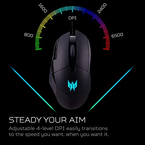 Acer Predator Cestus 315 Gaming Mouse With Pixart Sensor, Adjustable Dpi & 8 Buttons Including Burst Fire #TOP2