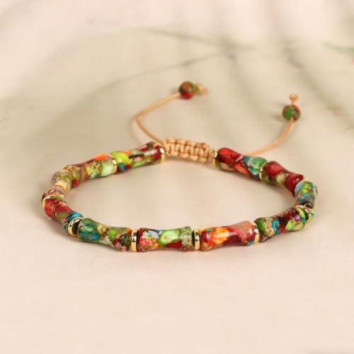 Image of 7 Chakra Bracelet Bohemian Handmade Leather Wrap Healing Protection Natural Stone Yoga Beaded Bracelets Boho Friendship Jewelry