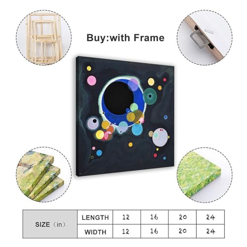 Toile Kandinsky Cercles 50 cm pour habiller un mur blanc sans vie - 5