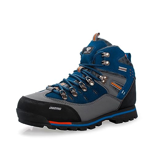 Men's Waterproof Hiking Boots Mid Windproof Trekking Trails Mountaineering Shoes Men's Fashionable Outdoor Sneakers (Color : Blue, Size : 11)