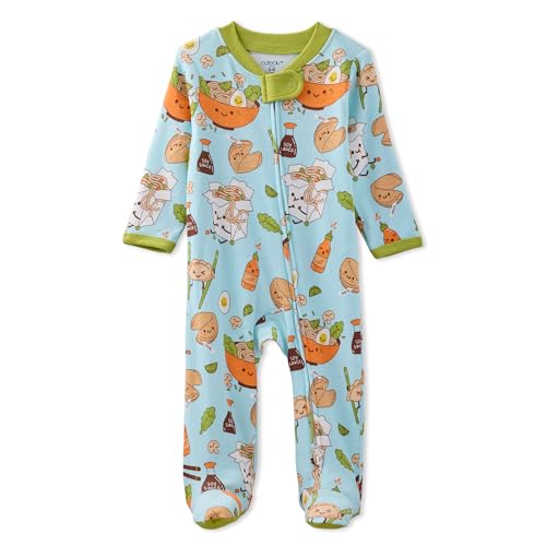Image of Butterblu Baby Boys' Scout Sleep & Play 100% Organic Cotton Footed Zip Front Sleeper Pajamas for Baby Boys