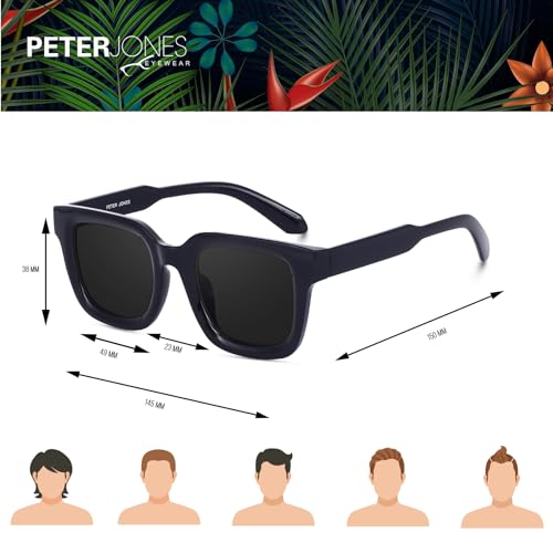 Image of Peter Jones Unisex Large Square UV /UB Protected Sunglasses (3803)