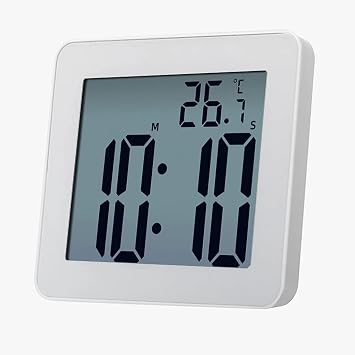 Alarm Clock Digital Bathroom Clocks Simple LCD Electronic Alarm Clock Waterproof Watches Temperature Bathroom Alarm Clocks Hanging Timer