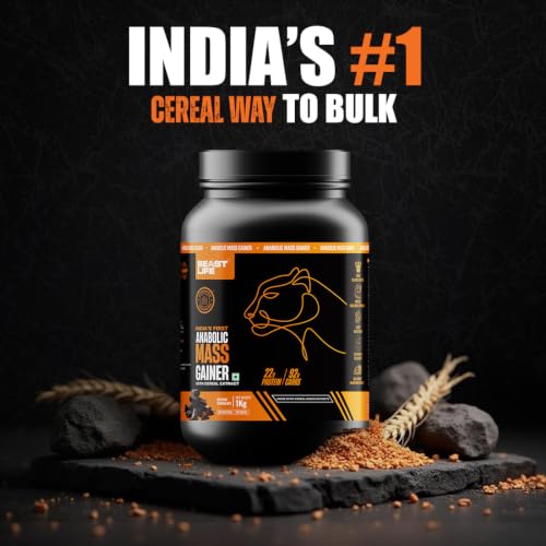 Image of BeastLife High Protein Mass /Weight Gainer with Creatine Monohydrate 100g | 1 KG | Belgian Chocolate | NABL LAB Tested | For Muscle Gain & Fast Growth