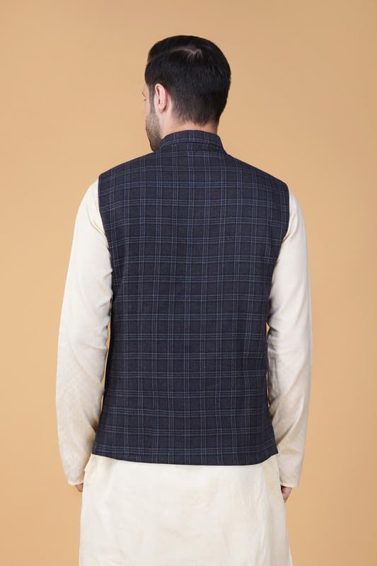 Image of VASTRAA FUSION Men's Traditional Woolen Nehru Jacket Modi Waistcoat