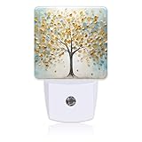 Uiaoiais Plug in Night Lights Golden Tree Of Life Oil Painting Nightlight Plug Into Wall Dusk to Dawn Sensor LED Night Light for Kid Girls Boys Women Room Decor,Hallway,Kitchen,Bathroom,Nursery,Stairs