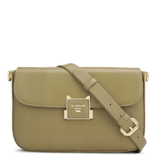 Image of Da Milano Women's Leather Shoulder Bag - Green