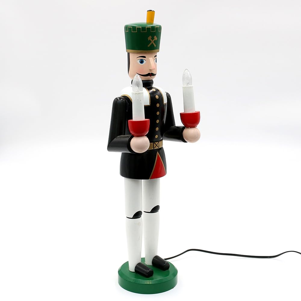 Dekohelden24 Engel und Bergmann Set, elektrisch beleuchtet inklusive Netzteil, Maße L/B/H: 13 x 12 x 40 cm.
