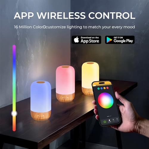 Image of Tikkitouch Long Distance Touch Lamp Personalized Gifts for Couples, Friends & Family - App Control, WiFi and Bluetooth Setup, Set of 1