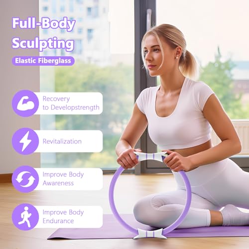 14" Pilates Ring - Magic Circle for Inner Thigh, Arm & Core Toning | Anti-Bend Foam Handles | Home Fitness Gear for Women - Image 6