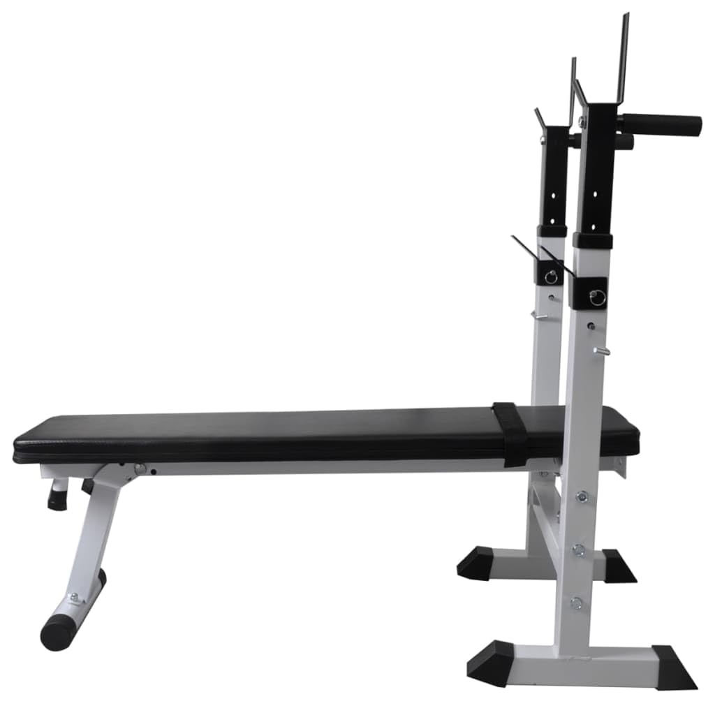 SKM Hantelbank mit Ablage, Langhantel und Kurzhantel Set 60,5 kg,Sportartikel,Fitness,Gewichtheben,Krafttrainingsgeräte,77.8 kg,275361