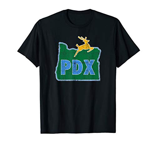 Portland Oregon Sign: PDX Flag Distressed - Portland Oregon T-Shirt