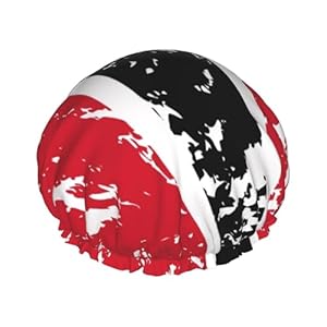Shower Cap Microfiber for Trinidad And Tobago Flag Bath Cap Shower Bonnet Designed For Women And Girls Waterproof Caps Reusable Double Layer Bath Accessories Hair Cover