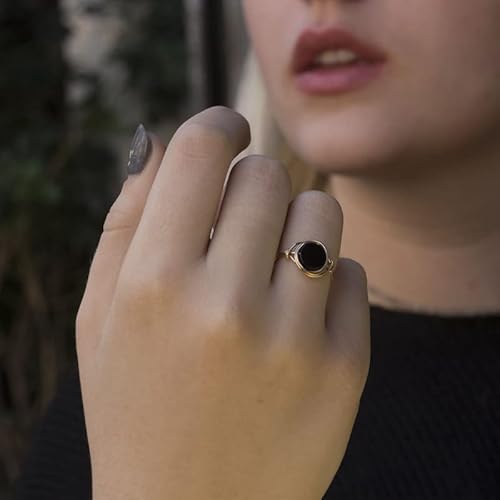 Ardonn Black Onyx Ring For Women - Unique Handmade Gold Filled Emphasizing The Stylish And Versatile Natural - Comfortable And Stylish Gemstone Ring 925 For Birthdays And Anniversaries (9) #TOP3