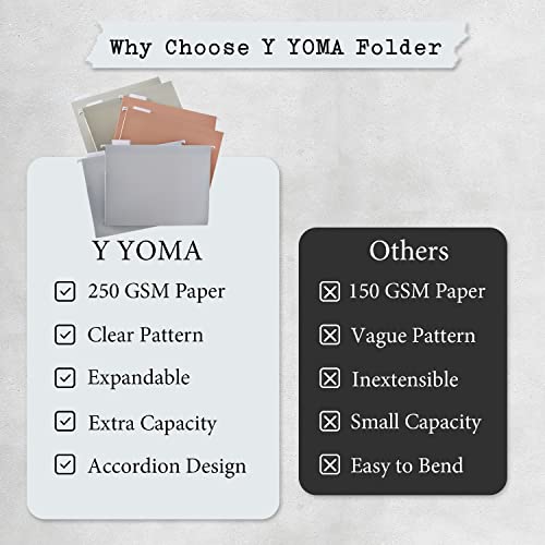 Y Yoma 6 Pack Extra Capacity Hanging File Folders Letter Size Accordion Decorative File Folder Cute Colored Hanging Folder Organizer For Office Home With 1/5-Cut Adjustable Tabs, Natural Color #TOP5