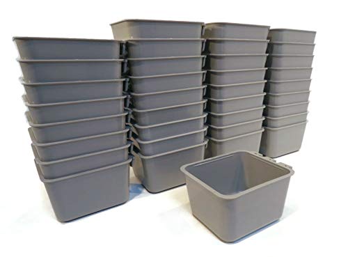 (Pack of 36) Gray Cage Cups with Shift Lock Design for Caged and Fenced Animals