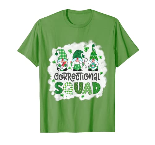 Sbiancato Correzionale Squadra Gnomies St Patricks Day Nurse Maglietta