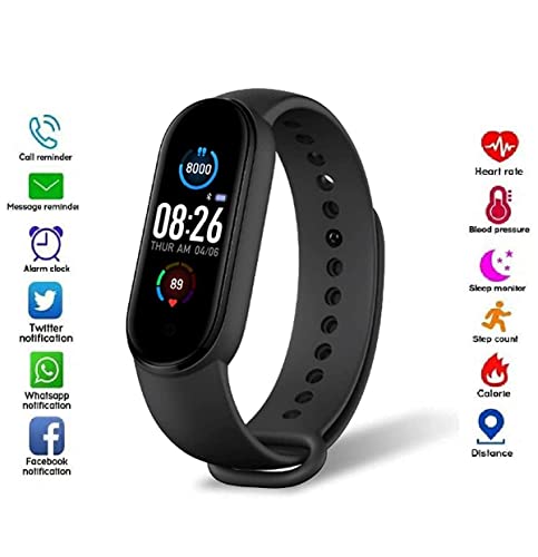 Image of PunnkFunnk PFM5 Smart Fitness Band & Activity Tracker, Heart Rate Sensor, Step Tracking All Android Device & iOS Device (Black)