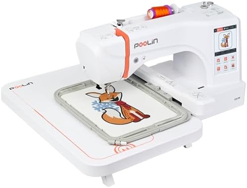 PooLin EOC06 Embroidery Machine,11"x7.9",7.9"x7.9",5.5"x5.5" Embr...