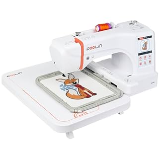 PooLin EOC06 Embroidery Machine,11"x7.9",7.9"x7.9",5.5"x5.5" Embroidery Area,Computerized Embroidery Machine for Beginners Gifts,7" Touchscreen,200 Built-in Designs,USB & Wireless