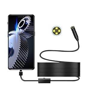 Borescopen 1944P industriële endoscoop inspectiecamera, 5.0MP autozoom TYPE-C autoreparatie afvoercamera Borescope…