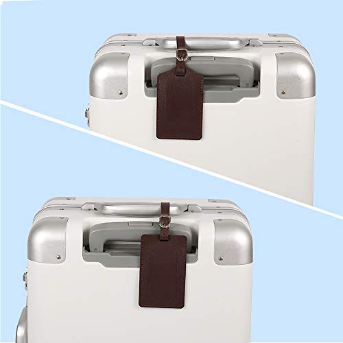 Leather Luggage Tags 4 Pack Bag Suitcase Labels - Image 4