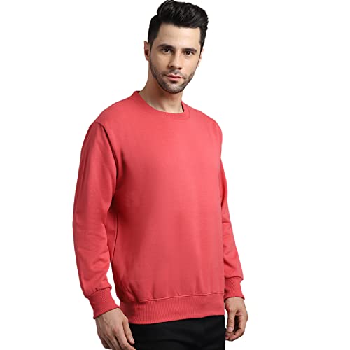 Image of BZR-Men's Fleece Round Neck Regular Sweatshirt (Sw Rrn Black 01-L Black L)(1903)