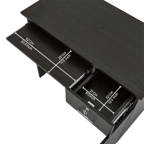 Image of Amazon Brand - Solimo Buker Engineered Wood Computer Desk with Storage Cabinet and Drawer | Multi-Purpose Study Table | Office Table | 1 Year Warranty - Wenge