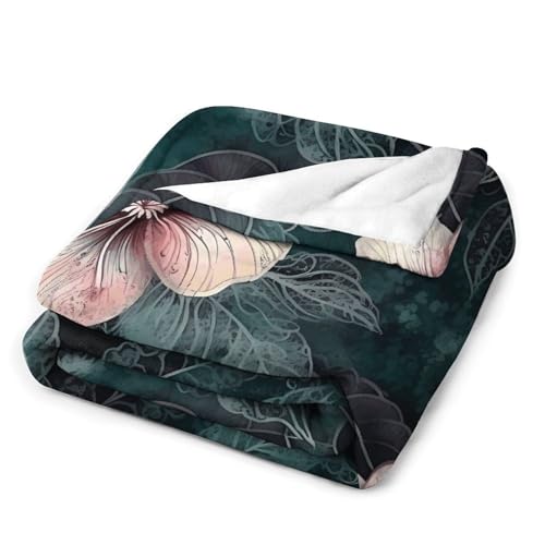 Couverture polaire ultra douce fleurs vertes cadeau confort maison - 7