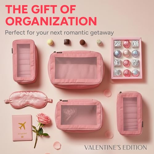 Aerotrunk Compression Packing Cubes for Travel - Luggage Organizer Bags - Double Zipper Packing Cubes for Suitcases (6-Pack, Beige)